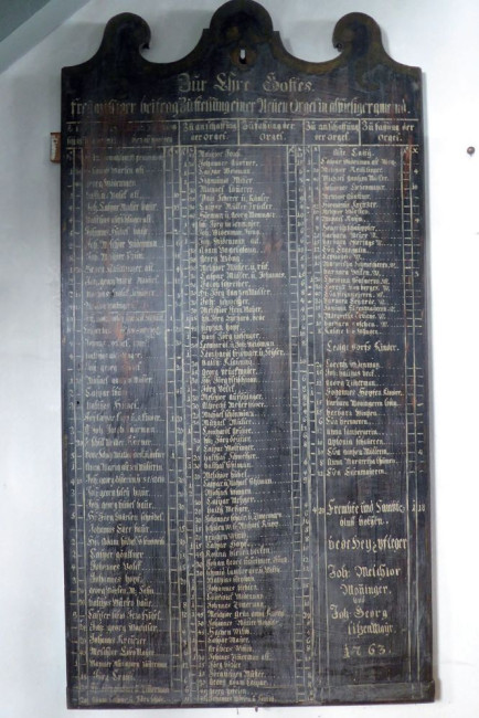 Spender Tafel Orgel 1764